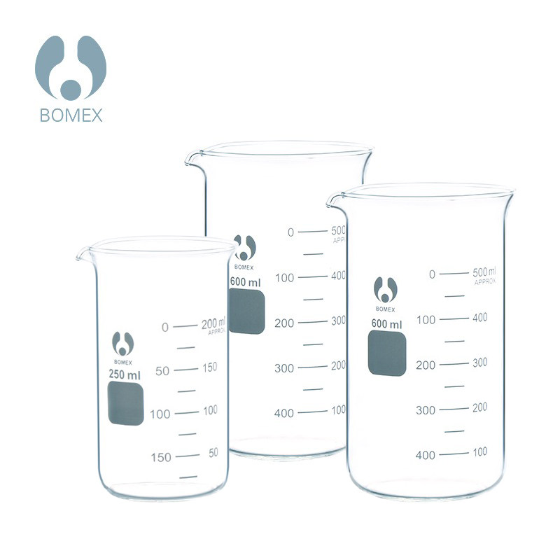 高形烧杯博美高形烧杯高硼 刻度清晰100ml250ml500ml1000ml耐高温