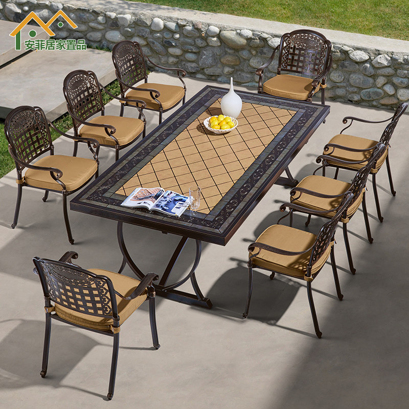 Outdoor BBQ Table Casting Aluminum Table Table Bar Table Combined Open-air Outdoor Villa BBQ Waterproof Sun