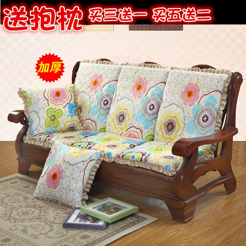 Fall and winter thickening red wood sofa sponge cushion old single person anti-slip plush removal triple long conjunction