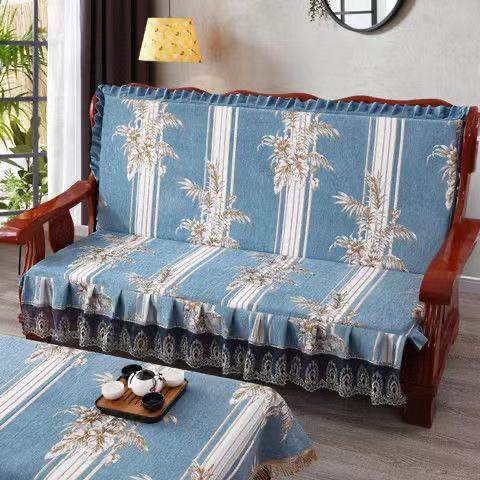 Thick wood solid wood sofa cushion anti-slip can be removed three people with backsponge sofa removal single