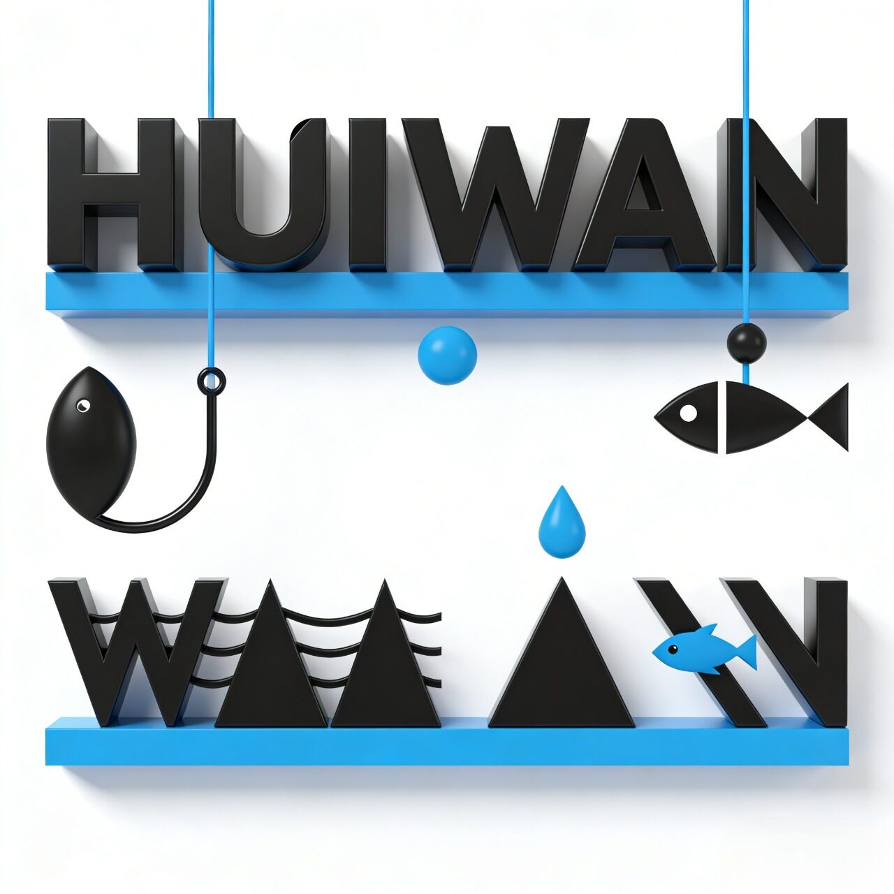 HUIWAN渔具装备改装户外用品的LOGO