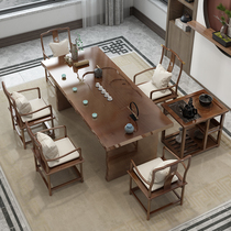 New Chinese solid wood tea table and chair combination Household Kung Fu small coffee table Simple modern office tea table living room