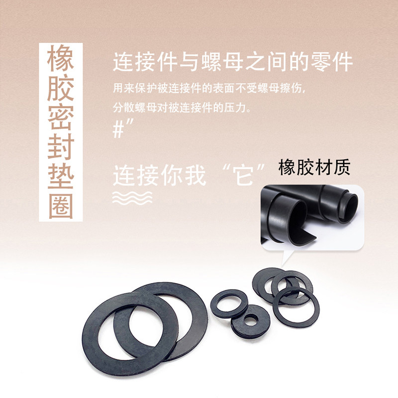 Rubber gasket self-adhesive foot pad rubber ring Dingqing rubber flat pad oil-proof gasket black shockproof gasket