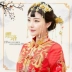 Trang phục cô dâu mũ trùm đầu Fengarch Xiuhe kimono sườn xám phụ kiện Trung Quốc dân tộc trang sức màu đỏ trang phục váy cưới phụ kiện tóc Phụ kiện tóc