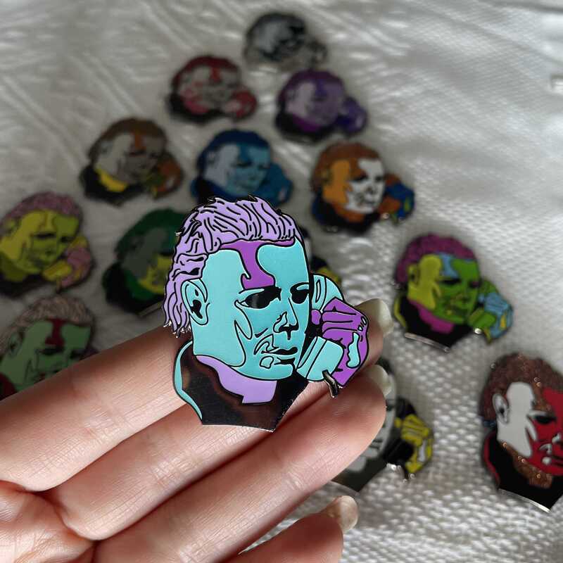 Phone Call for Help Metal Badge Brooch 80S Horror Movie Badge