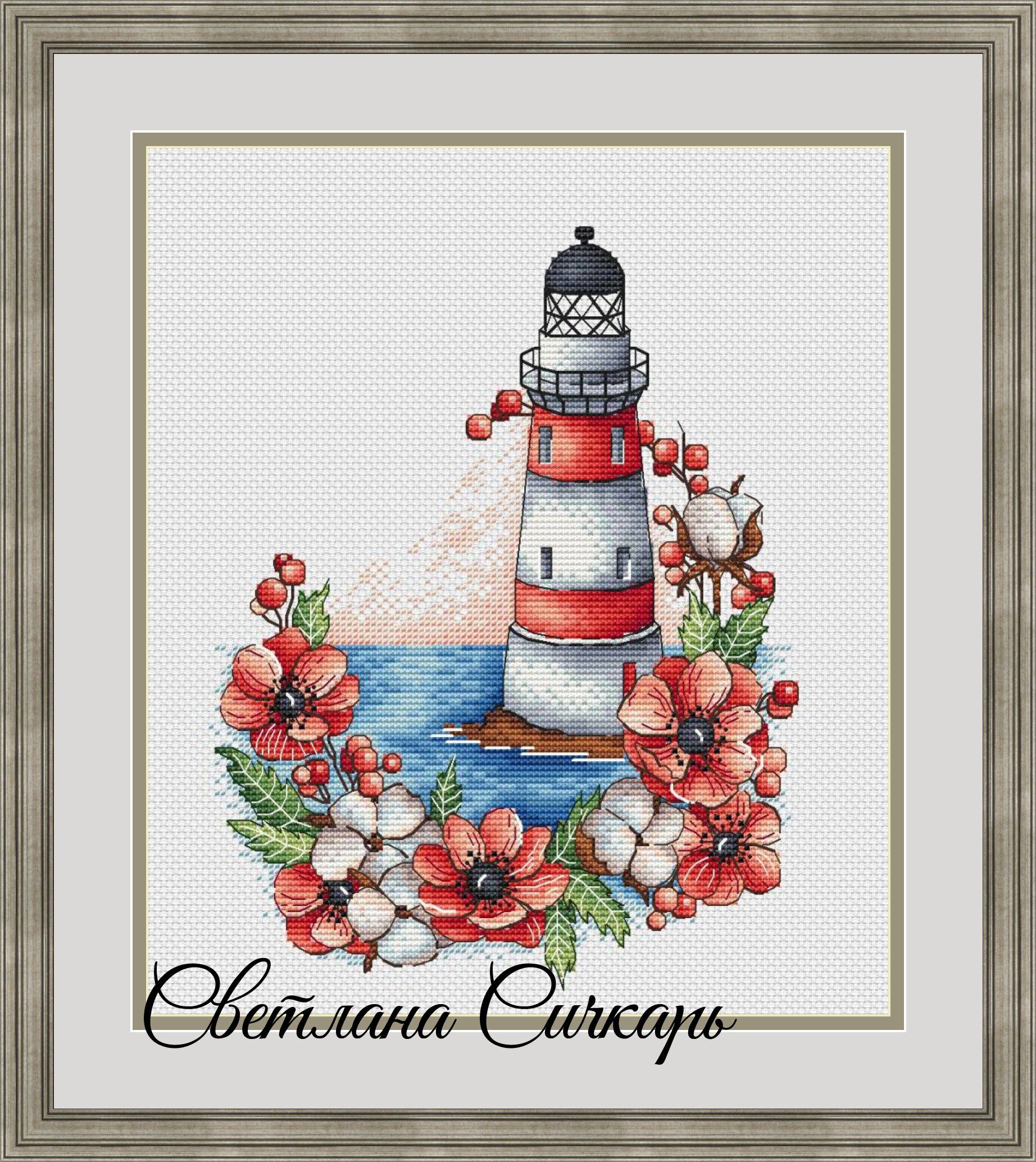 (Cat Cat Embroidery Workshop) R Line Self-supporting pieces-the poppy lighthouse