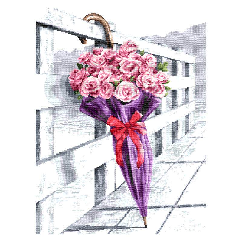 (Cat Cat Embroidery Square) R line self-supporting parts--Rose umbrella MM191116