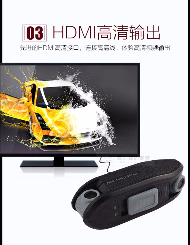 Máy ảnh thể thao chống nước 1080P HD dive DV toàn cảnh kỹ thuật số ngoài trời du lịch dưới nước máy ảnh đôi ống kính