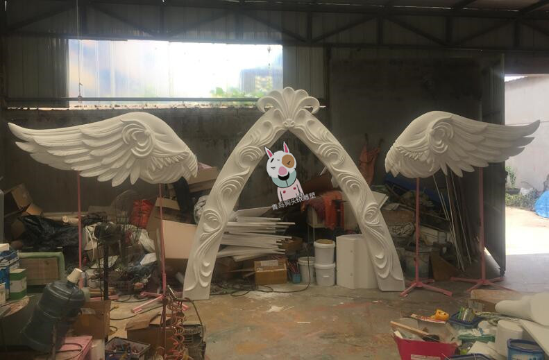 Wedding Celebration Wedding Foam Sculpture Arch Castle Model Eu Style Carved frame Bubble Engraving stage Background Decorative Props