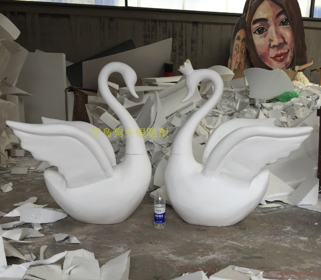 Foam sculpture flower arrangement swan silk flower crown swan wedding props