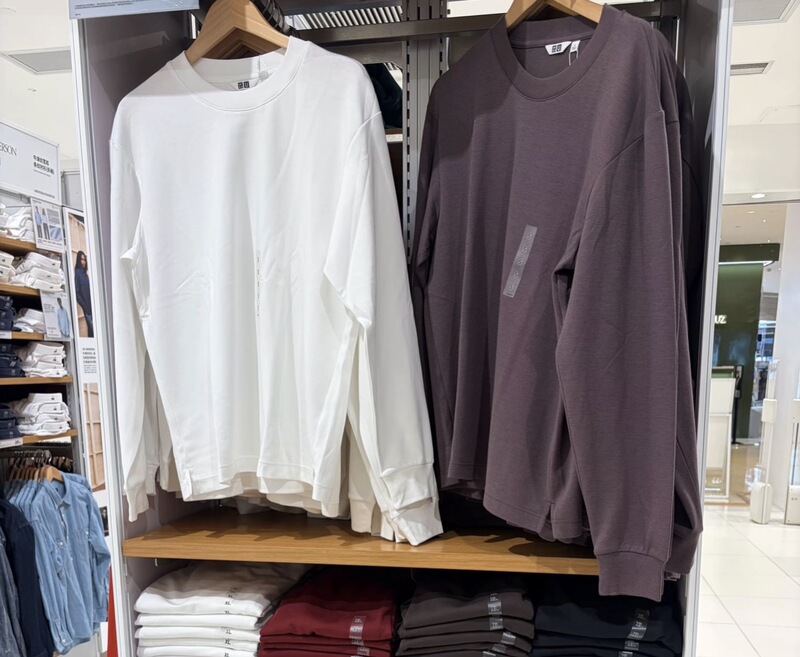 Uniqlo 485562 487505 486103 486102 489924 Men's New Round Neck Long-Sleeved T-Shirt