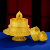 Маленькая манса -кастрюль Полный комплект S990 серебряного серебряного серебристого серебристого серебряного покрытия, наполненного золотом Mancha Luo, восемь благоприятной манча -луо для Manzagi Full Set 8 см.