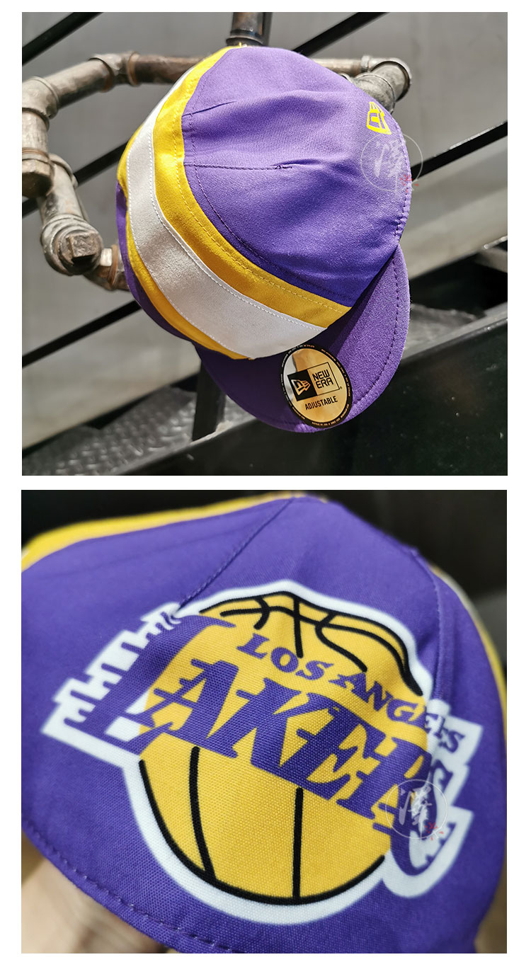 Kỷ nguyên mới NBA Lakers Lakers Chữ màu tím Mũ lưỡi trai Mũ thể thao mùa hè Mũ thường - Mũ thể thao mũ lưỡi trai lacoste
