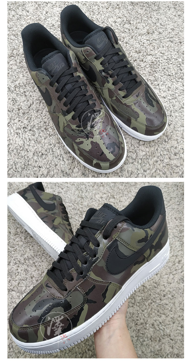 Nike AF1 thấp để giúp màu trắng tinh khiết shoes Giày Nike Air Force số 1 trường trung học ngụy trang màu đen 315115-112 - Dép / giày thường giày thể thao lining