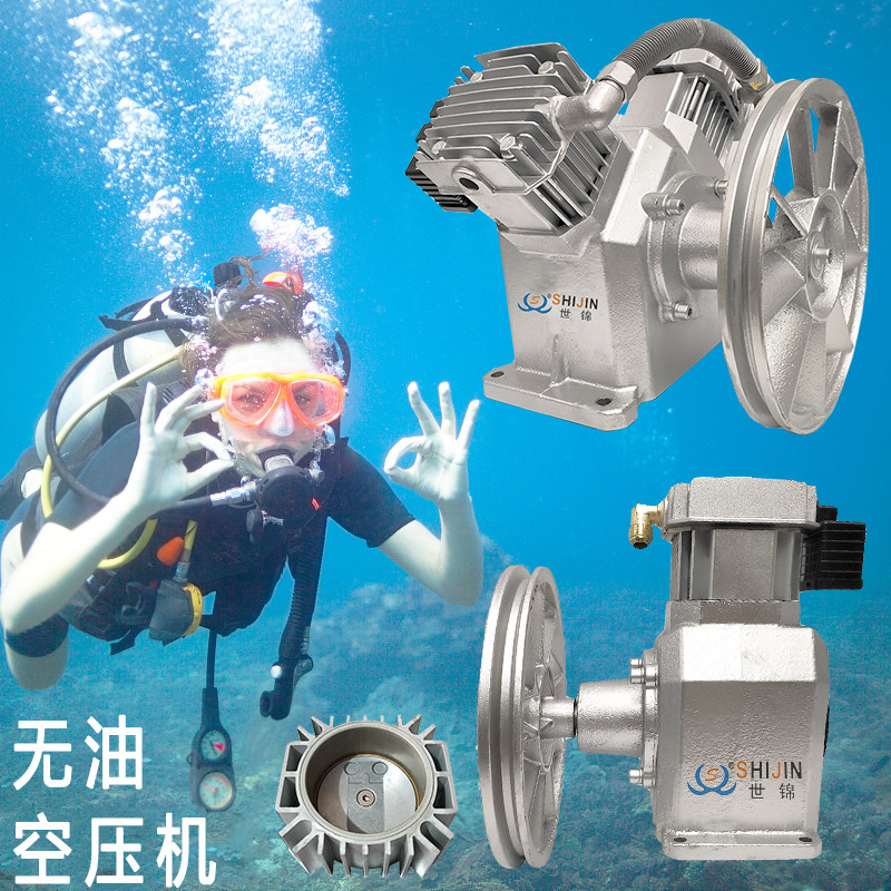 Shijin submersible air compressor handpiece belt-type oil-free air compressor head modified petrol engine cheering pump