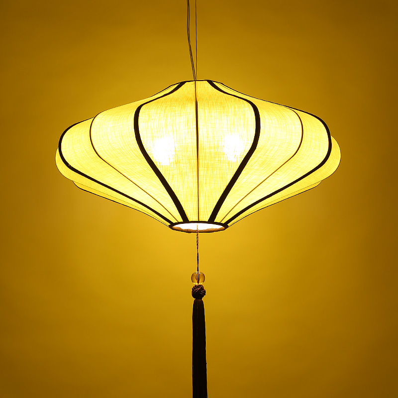New Chinese chandelier Tea Building Restaurant Restaurant Antique lamps Modern Fabric Personality Colorful Creative Lantern