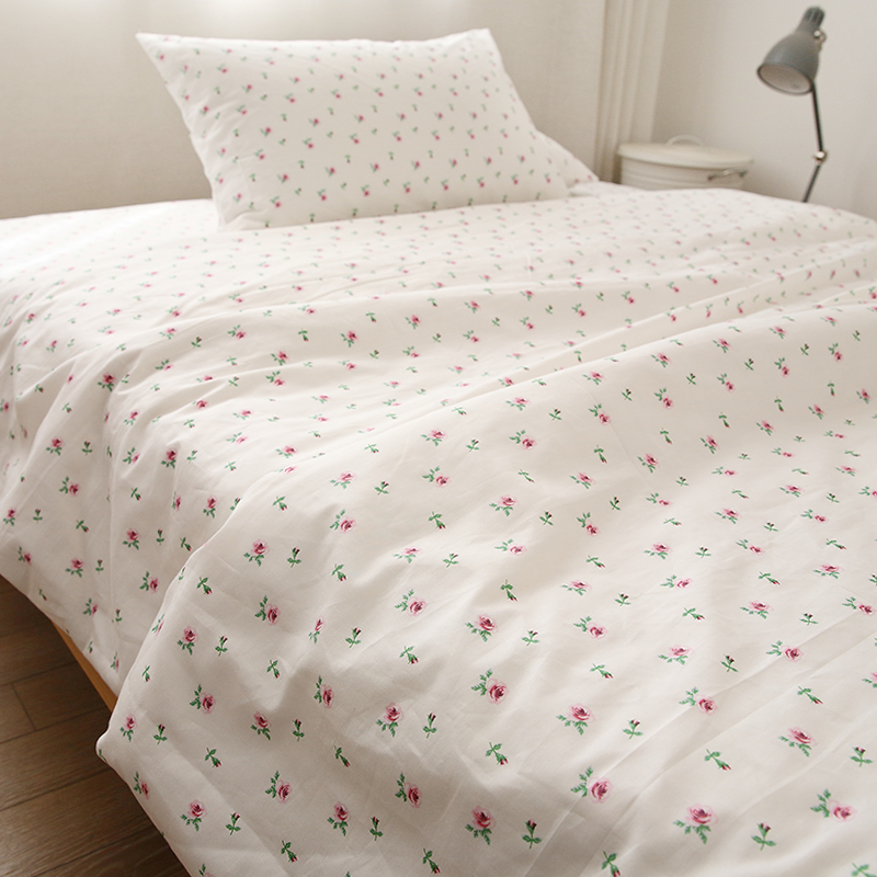 Small Branches Rose Sheets Flowers Crushed Flowers Pure Cotton Sheets Quilt Cover Pillowcase Full Cotton Quilts With Hood Bed Hat can be matched with four pieces