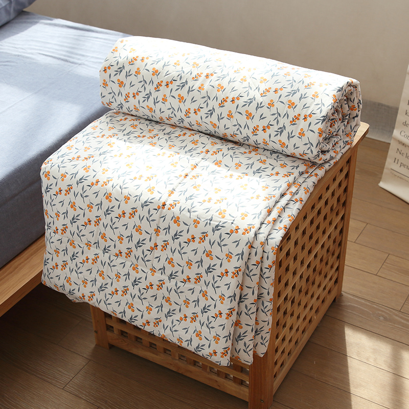 Three orange full cotton summer cool by summer quilt soft pure cotton air conditioning by single all-cotton double summer cool by the core cover
