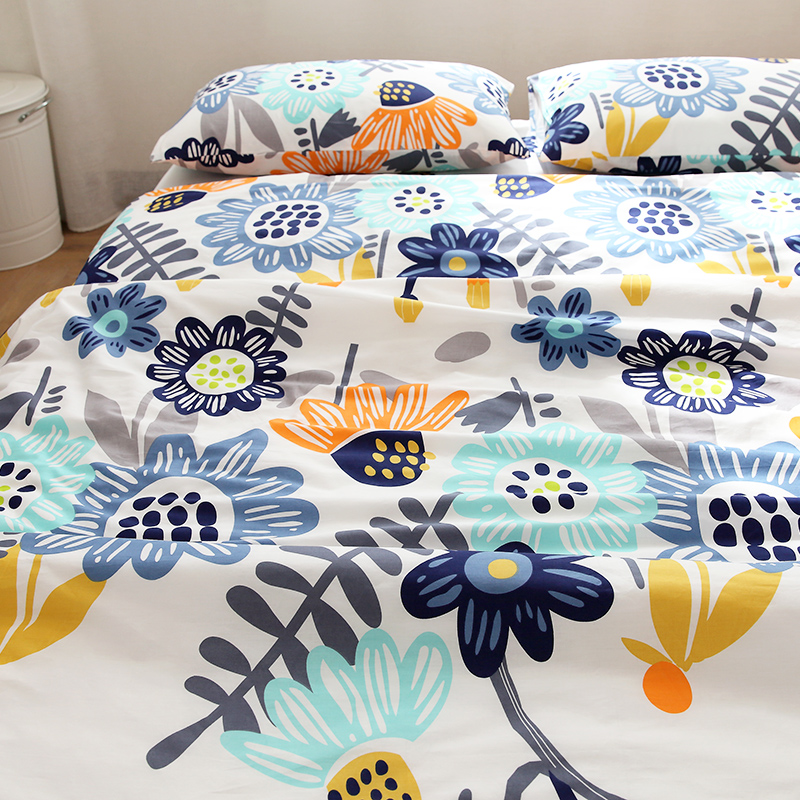 AFISTHANG flower flower flower flower flower all cotton sheet quilt cover pillowcase pure cotton quilt cover bed hat can be made