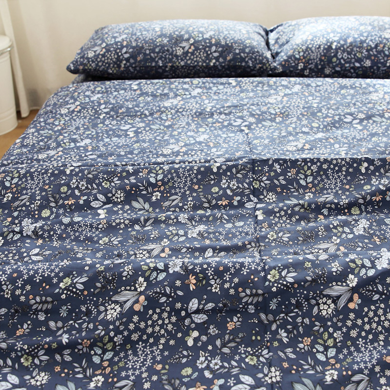 AFISH TANGG Flower Sea Blue Fresh Pure Cotton All-cotton Sheets Quilt Cover Pillowcase Can Be Made Pure Cotton Quilt Cover