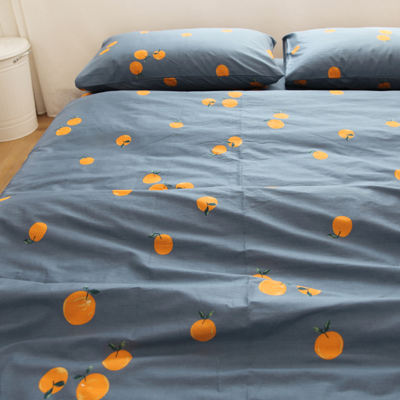 AFISTHANG Orange home Art and fruit dark full cotton sheet quilt cover pure cotton quilt cover to be made