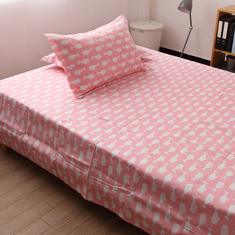 AFISHTANG Whale Meal Pure Cotton Cotton Cotton Cotton Student Bed Line 100 % All Cotton Canvas Student Bed Line