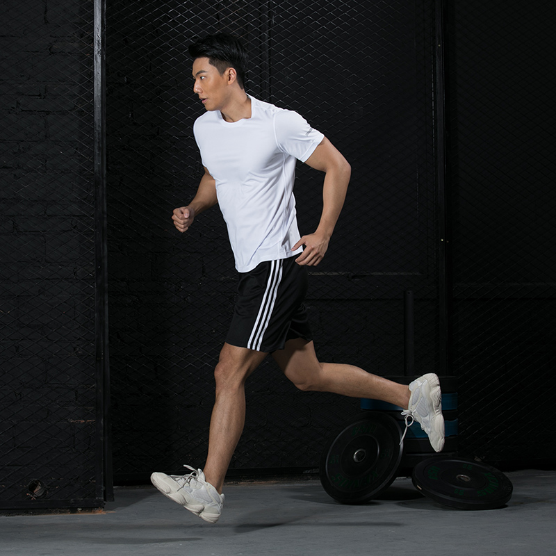 Short Sleeve Sports Suit Men's Summer Loose Speed Dry Clothes Fitness Room Morning Run Running Suit Basketball Training Gear