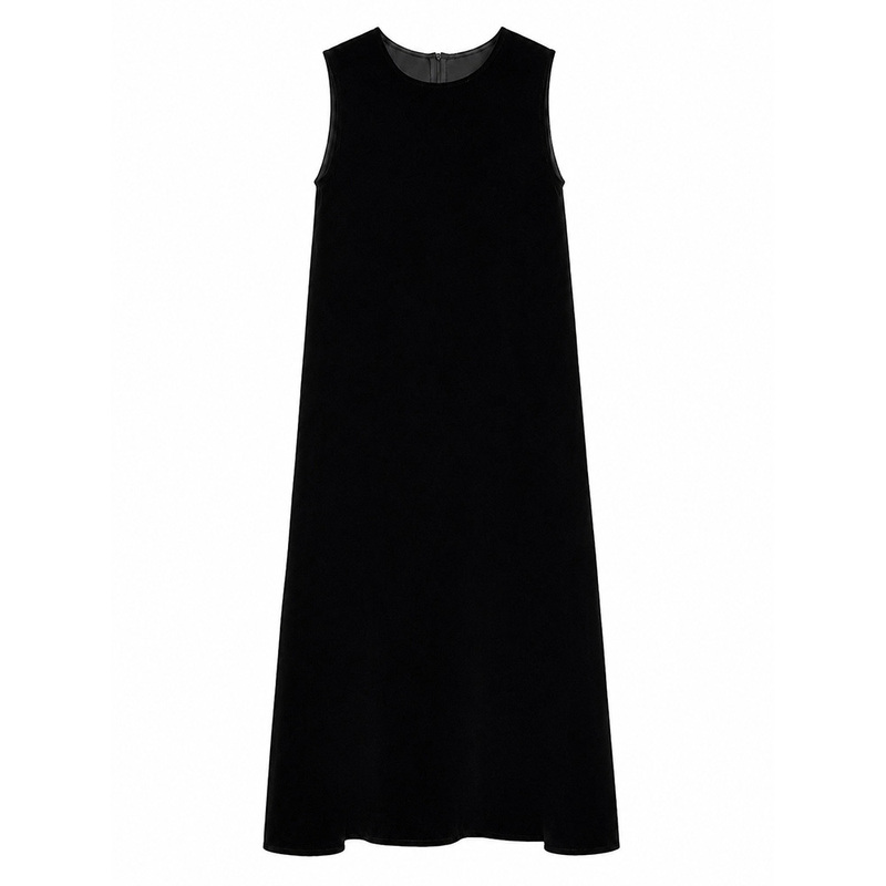 100% Mulberry Silk Velvet Dress, Minimalist Style, Black, Versatile, Slimming, Elegant, Sleeveless Long Dress Js26 100% Mulberry Silk Velvet Dress, Minimalist Style, Black, Versatile, Slimming, Elegant, Sleeveless Long Dress Js26