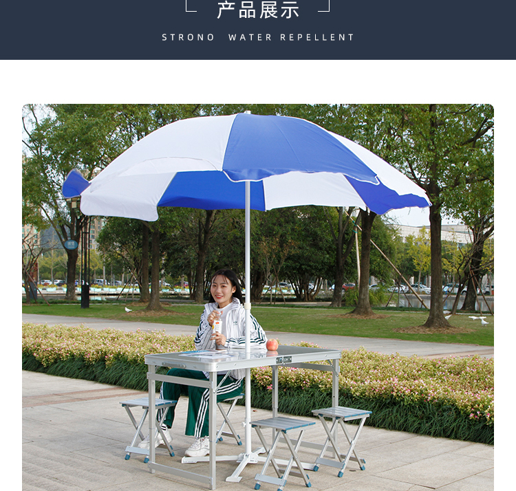 Outdoor folding table and chair set Aluminum portable travel table Picnic barbecue table Push stall promotion exhibition table and chair