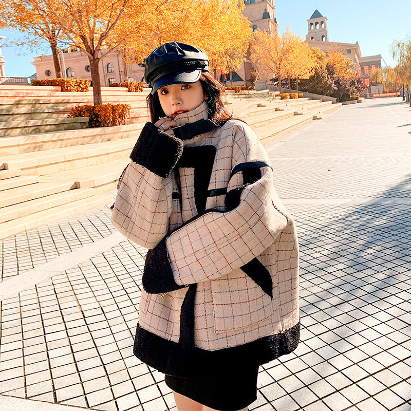 Lamb Suede Jacket Woman Autumn Winter 2021 New Fur Integrated Short 100 hitch Han version Loose Locomotive Wear