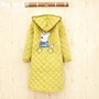 Tinh tế thêu lợn PQ nữ mùa thu và mùa đông dày ba lớp đồ ngủ đơn đồ pijama nam