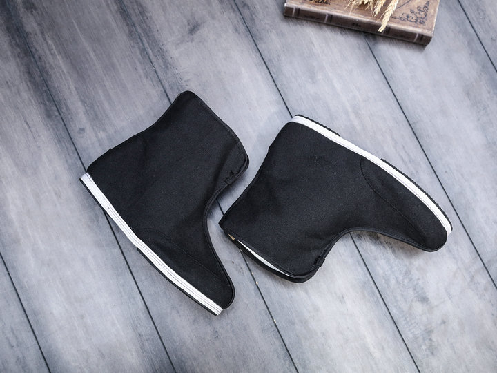 Giày nam Hanfu Hàng ngàn lớp Trở lại Zipper Booties Phong cách Trung Quốc Cặp đôi Trang phục Giày chính thức Boots Vintage Zen Boots giầy chạy bộ nam