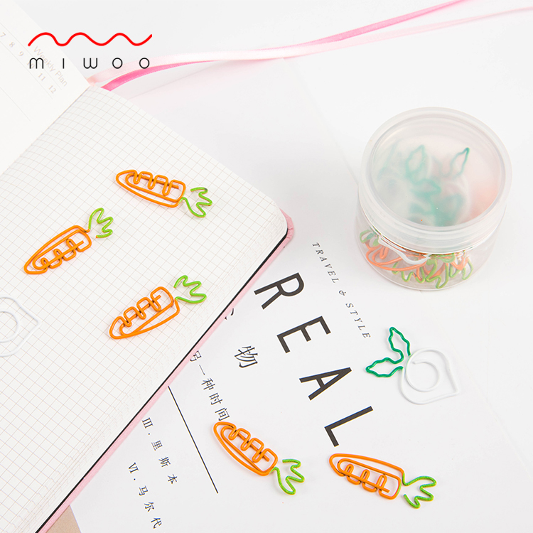 Loop needle bookmark creative cute fresh ins metal post-it note clip Student stationery bookmark Radish loop needle
