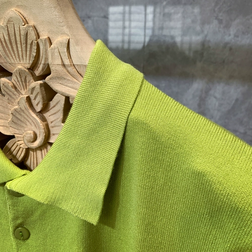 Однотонная трендовая элитная шелковая футболка polo для отдыха, короткий рукав, облегающий крой, в корейском стиле