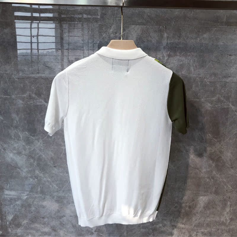 Áo sơ mi nam màu gốc kết hợp áo sơ mi dệt kim của POLO Áo sơ mi nam phiên bản Hàn Quốc của xu hướng áo thun ngắn tay nhỏ tươi - Polo t shirt golf