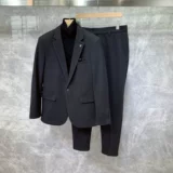 Зимний мужской шерстяной трендовый модный классический костюм, комплект, увеличенная толщина, в корейском стиле