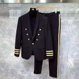 Платье в английском стиле, мужской трендовый костюм, модный пиджак классического кроя для отдыха, комплект, в британском стиле, изысканный стиль, в корейском стиле