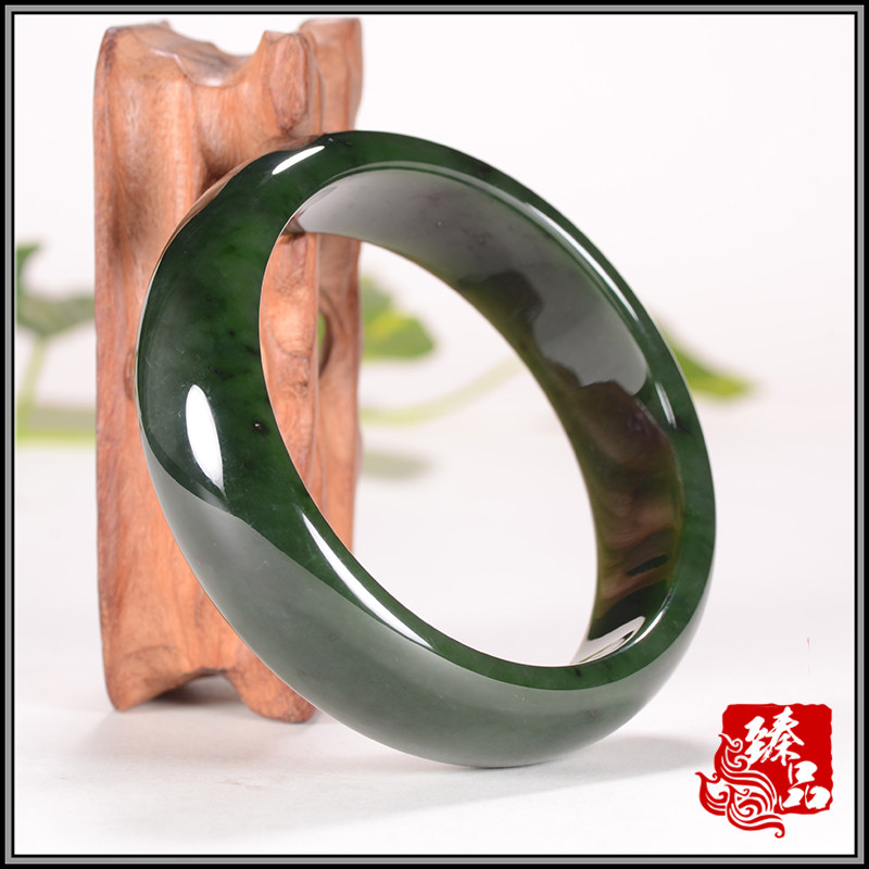 Xinjiang and Tian Bei jade bracelet women's natural spinach green bracelet