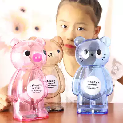 Transparent cartoon piggy bank coin piggy bank creative cute children's anti-fall boy female brand new plastic