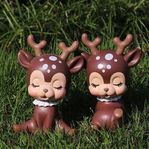 Fawn Ornaments Creative Desktop Office Car Shake Head Ornaments Mini Cute Birthday Gift Children Male