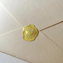 Matching stickers for envelopes and invitations embossed letterpress sealing stickers imitation fire lacquer coins gold foil self-adhesives ready for sale non-gifts