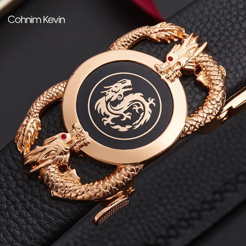 Cohnim Kevin belt men's dragon buckle leather pants belt 2022 personality fashion trend tiger leopard