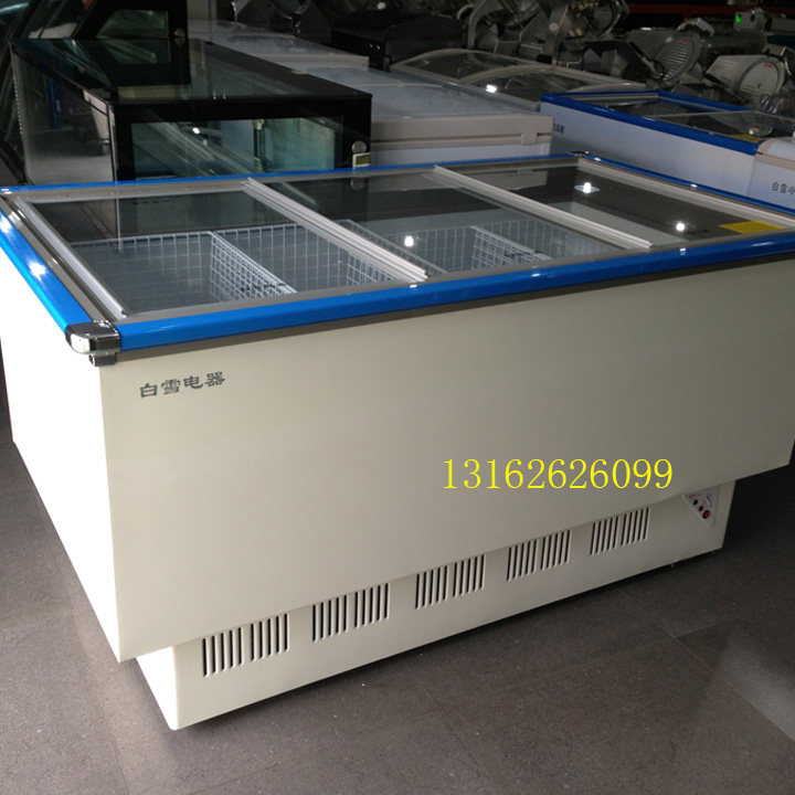 White Snow SCWD4-538F Large Capacity Commercial Ice Cabinet Horizontal Refrigerated Preservation Island Cabinet Frozen Freezer Display Cabinet