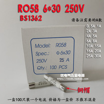 Ceramic fuse 6*30 RO58 R058 fusible core 0 5A1A2A3A4A5A6A8A10A15A16A20A