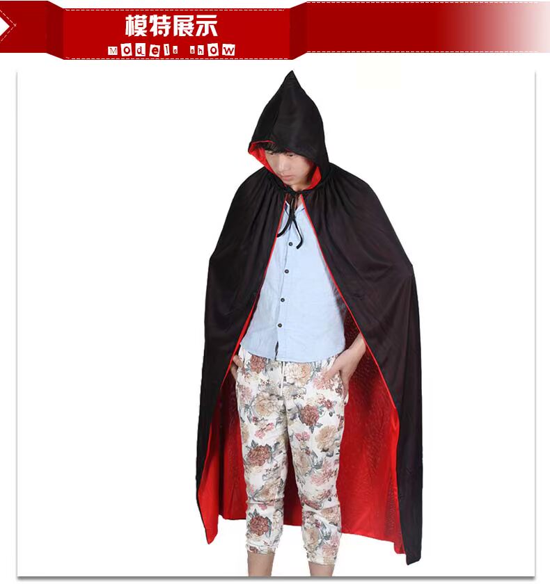 Tốt thôi. Đến món quà hóa trang áo choàng ma Halloween, áo choàng đỏ đen với hai mặt mặc áo choàng - Sản phẩm Đảng / Magic / Hiệu suất 	đồ hóa trang halloween phù thủy