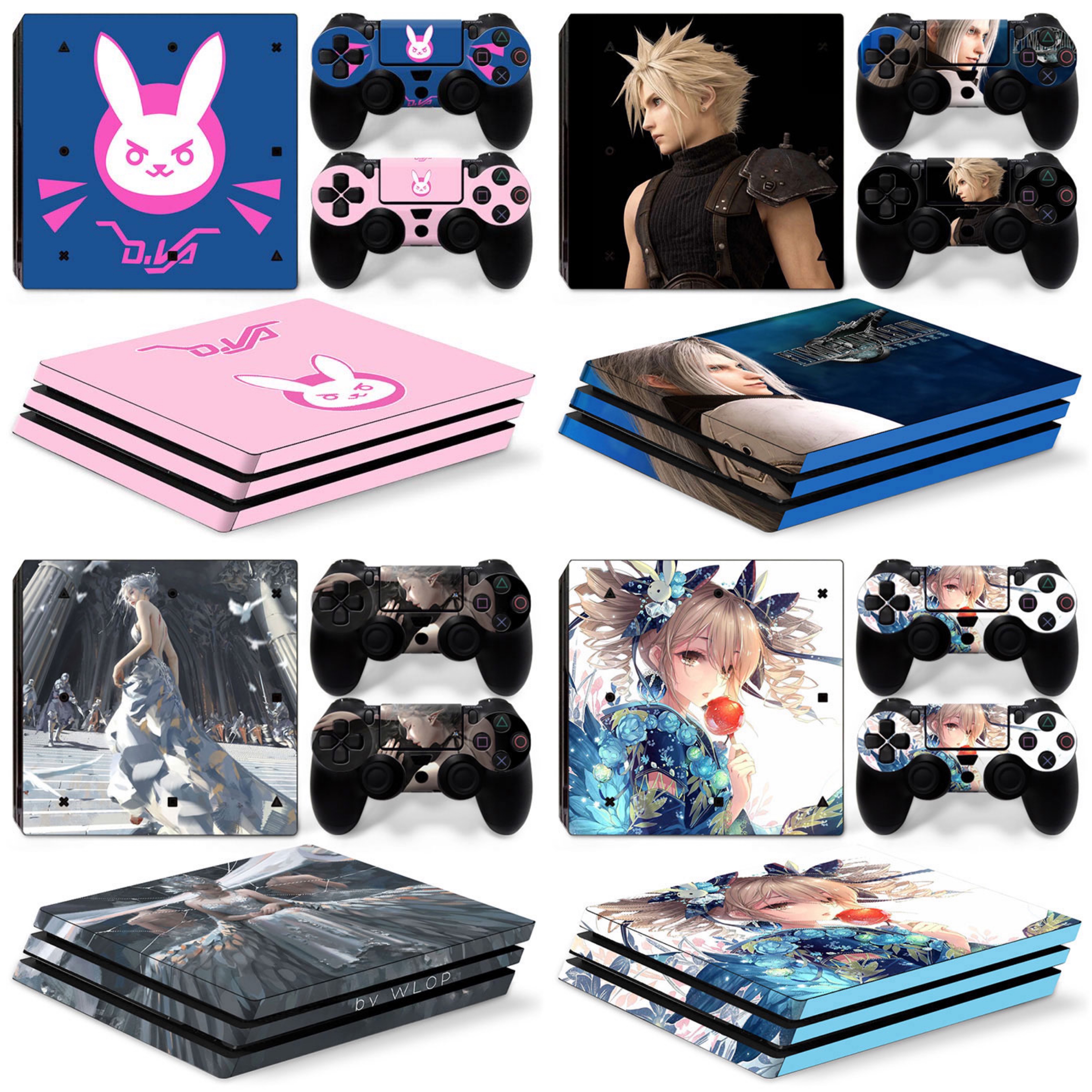 Popcorn Vertical version PS4 PRO sticker PS4pro Cartoon Beauty Girl's adhesive film PS4pro Vertical version of adhesive film