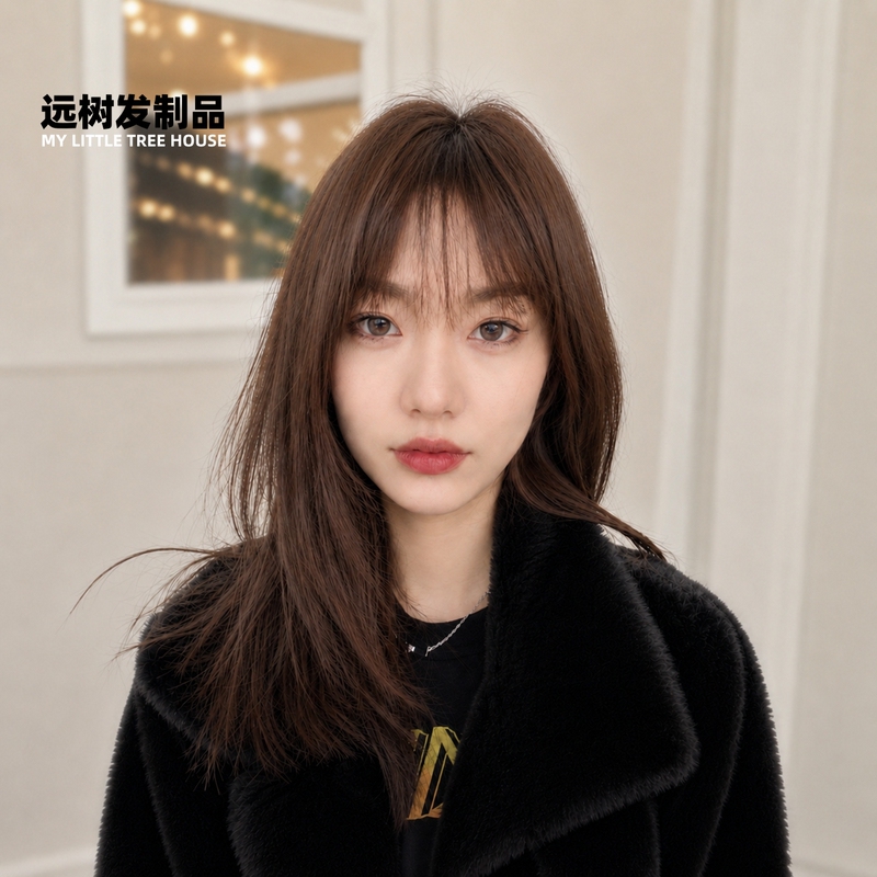 Wig Made of Real Human Hair, Medium-Length Hair, Natural Bald Head, Breathable, Chemotherapy Long Hair, Natural Age Reduction, Clavicle-Length Full Head Cover Wig Made of Real Human Hair, Medium-Length Hair, Natural Bald Head, Breathable, Chemotherapy Long Hair, Natural Age Reduction, Clavicle-Length Full Head Cover
