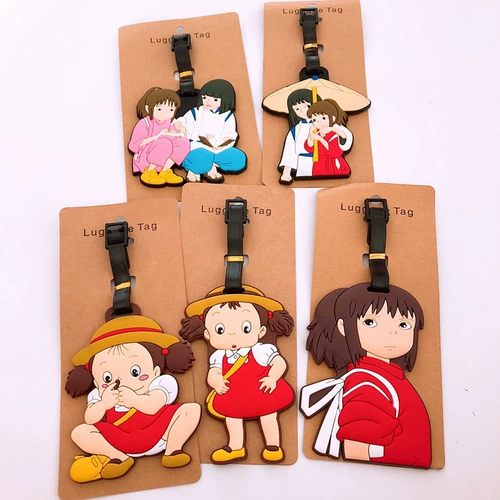 Силиконовый багаж бренд Qian и Chihiro Aircraft Drag Miyazaki Miyazaki Totoro Jiji Cat Luggage Tag