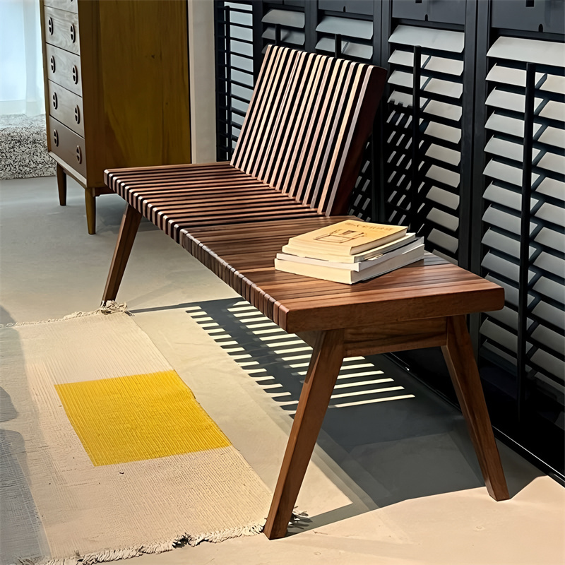 Designer Walnut Solid Wood Tea Table Folding Bench Piano Chair Living Room Dining Table Creative Dining Chair with Backrest Designer Walnut Solid Wood Tea Table Folding Bench Piano Chair Living Room Dining Table Creative Dining Chair with Backrest