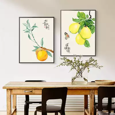 Auspicious fruit DIY coloring digital oil painting new Chinese living room dining room dining room modern simple Nordic decorative painting
